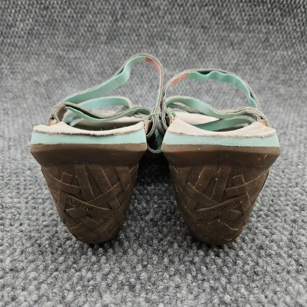 Cushe (Women's 10) Gray Sandals Weave Suede Strappy Wedge Comfort Boho Summer
